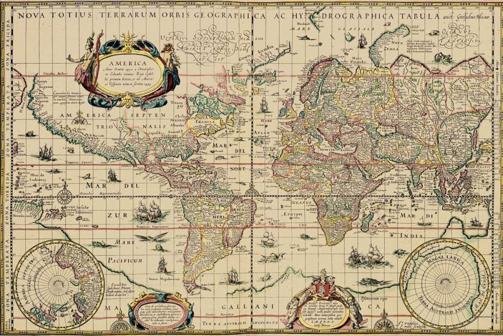 Explorers World 1630 Blau art print by Willem Jansz for $57.95 CAD