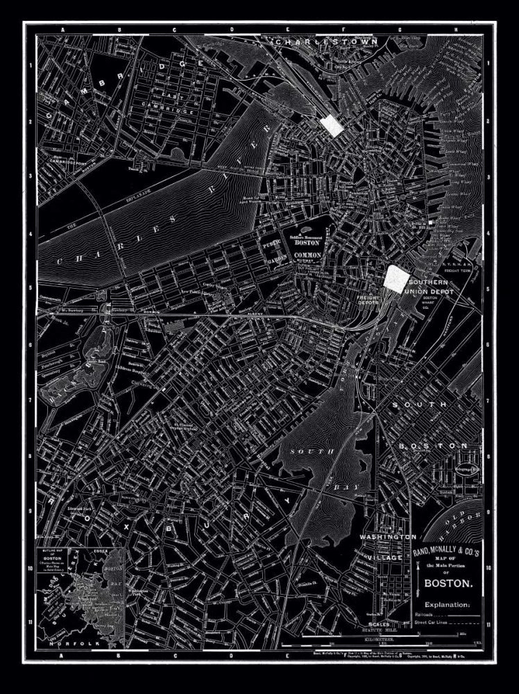 Boston 1895 art print by 1895 Vintage Map for $57.95 CAD