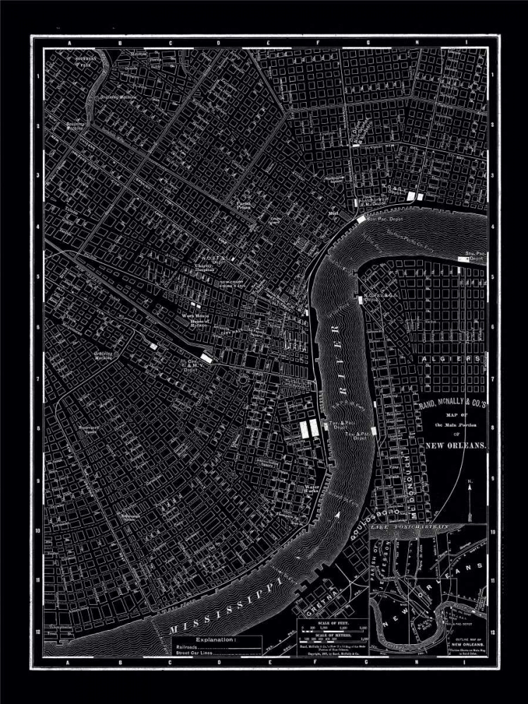 New Orleans 1895 art print by 1895 Vintage Map for $57.95 CAD
