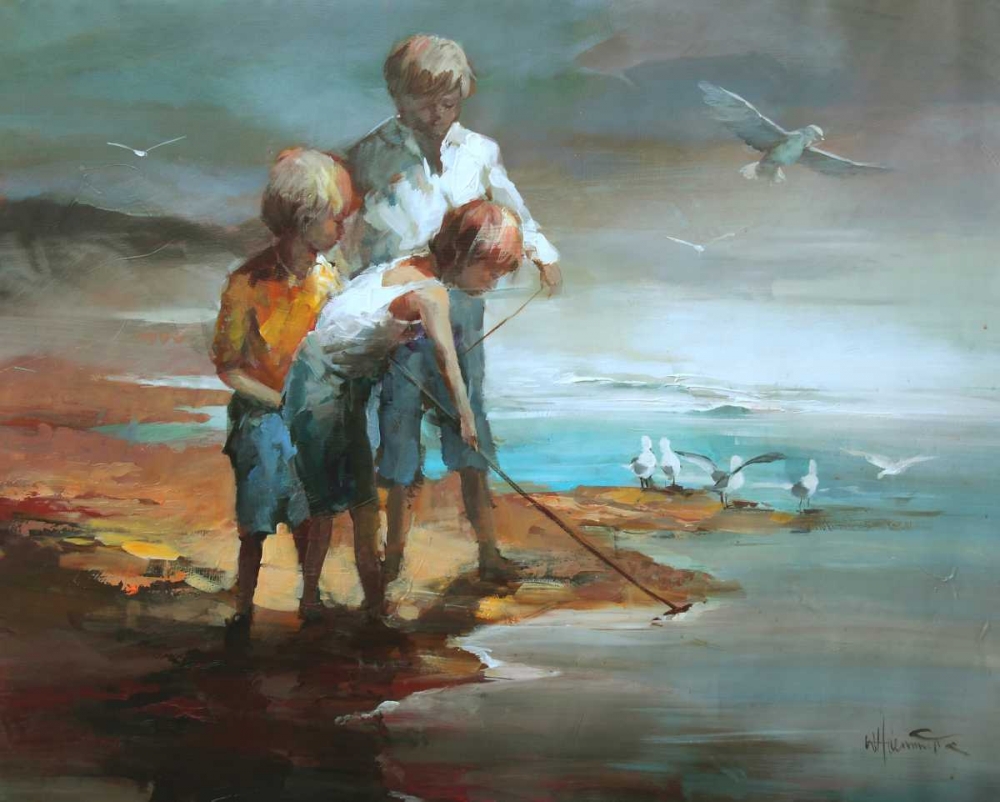 Boys on the beach art print by Willem Haenraets for $57.95 CAD