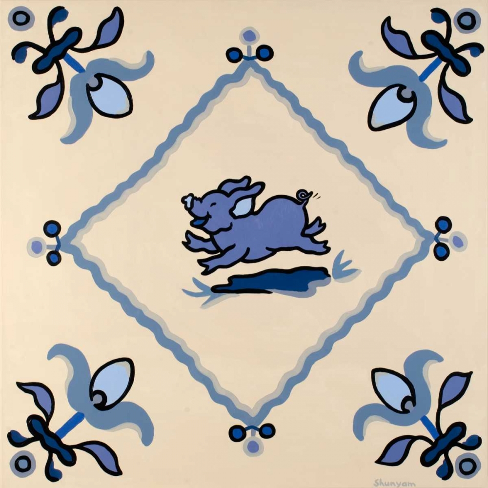 Delft blue pigs II art print by van Steveninck Shunyam for $57.95 CAD