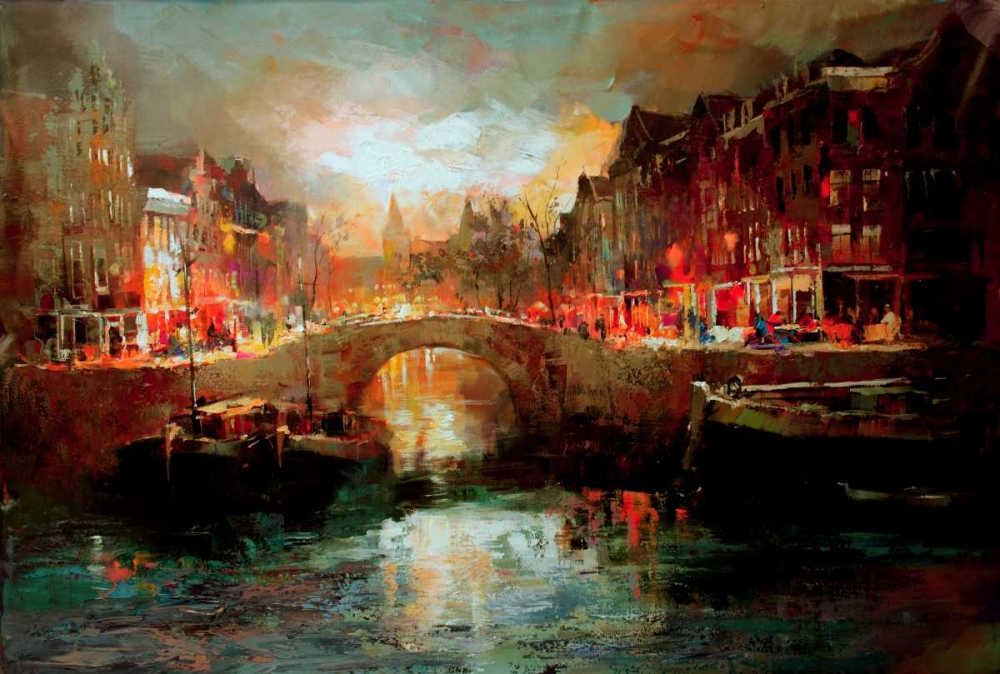 Dutch city scene art print by Willem Haenraets for $57.95 CAD