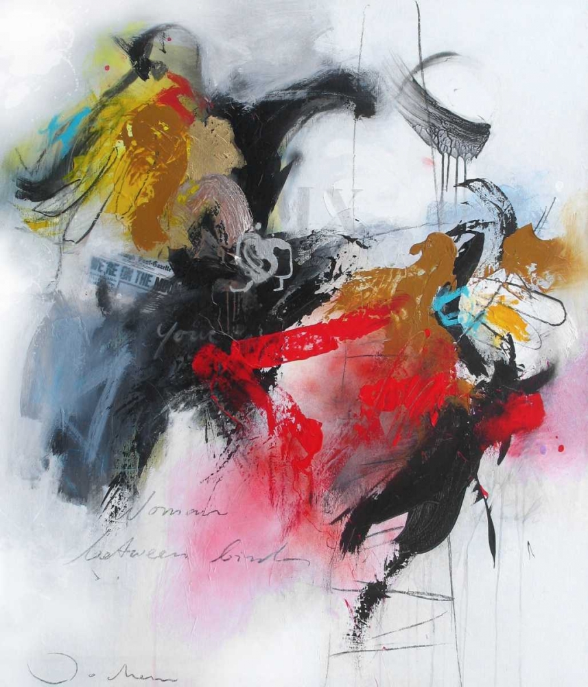 Woman between some birds art print by Hans Jochem Bakker for $57.95 CAD