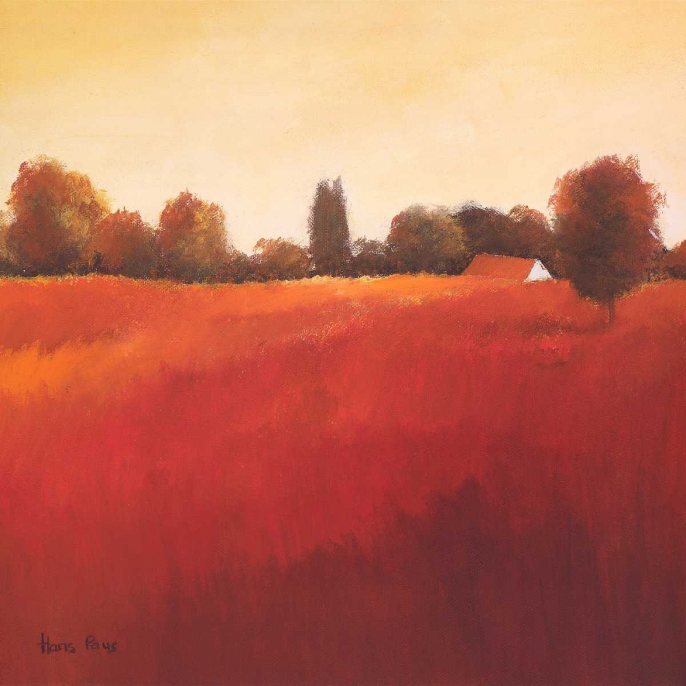 Scarlet Landscape III art print by Hans Paus for $57.95 CAD