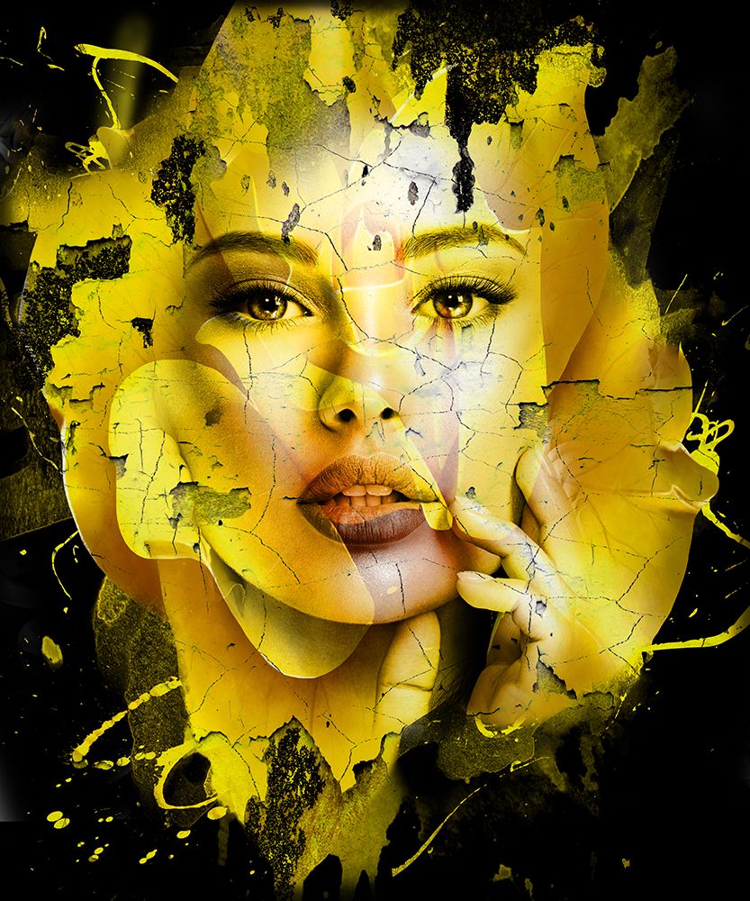 Yellow face art print by Micha Baker for $57.95 CAD