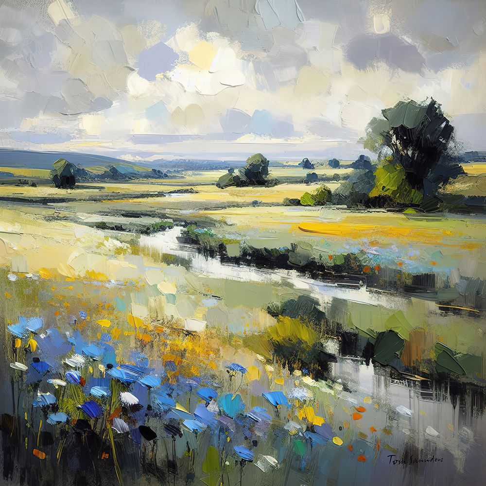 Blue field I art print by Tom Saunders for $57.95 CAD
