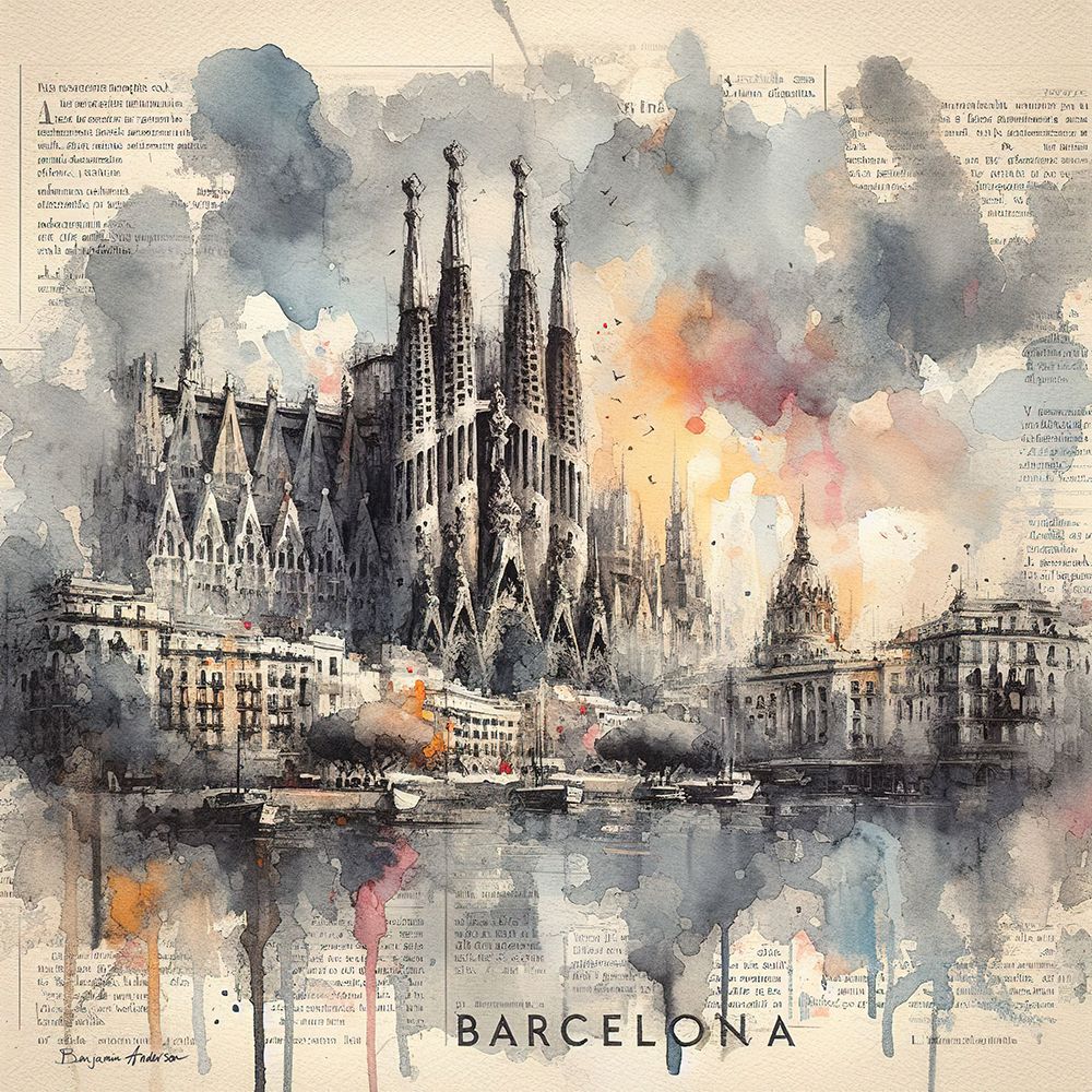 Barcelona art print by Benjamin Anderson for $57.95 CAD