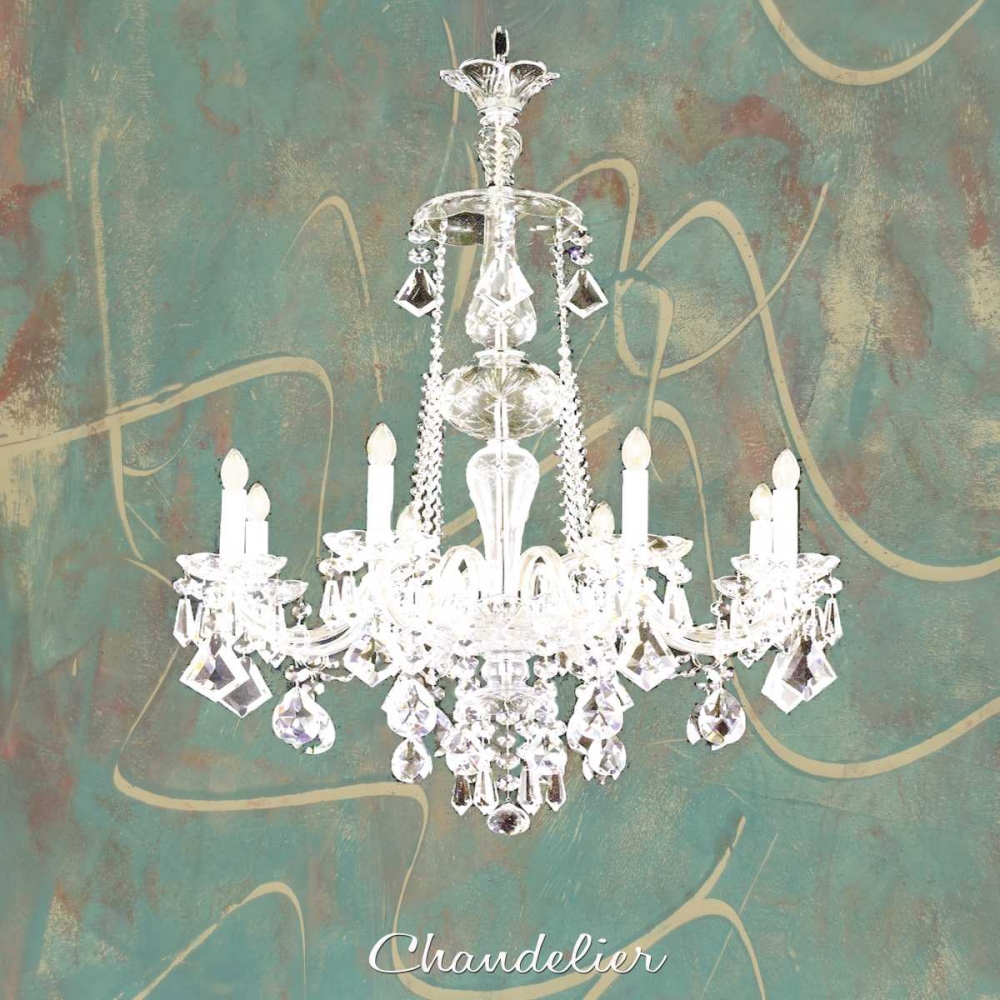 Chandelier aqua art print by Anne Waltz for $57.95 CAD