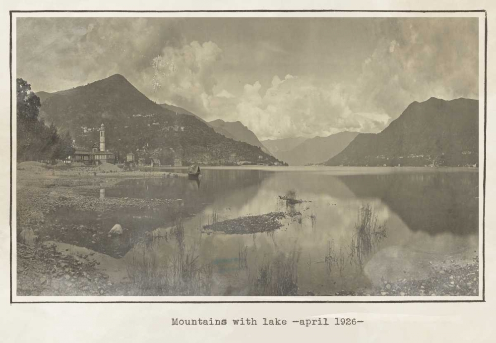Mountains and lake art print by Anne Waltz for $57.95 CAD