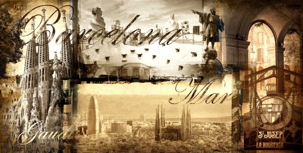 Barcelona Vintage art print by Adamsky for $57.95 CAD