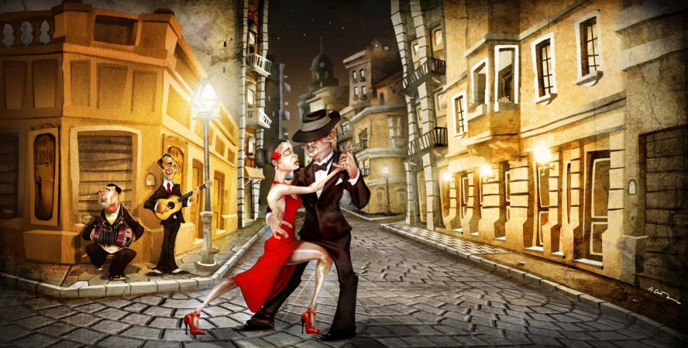 Tango in street art print by A. - Perez, A. Alvez for $57.95 CAD