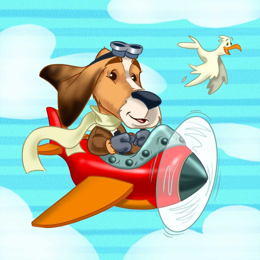 The pilot puppy art print by A. - Perez, A. Alvez for $57.95 CAD