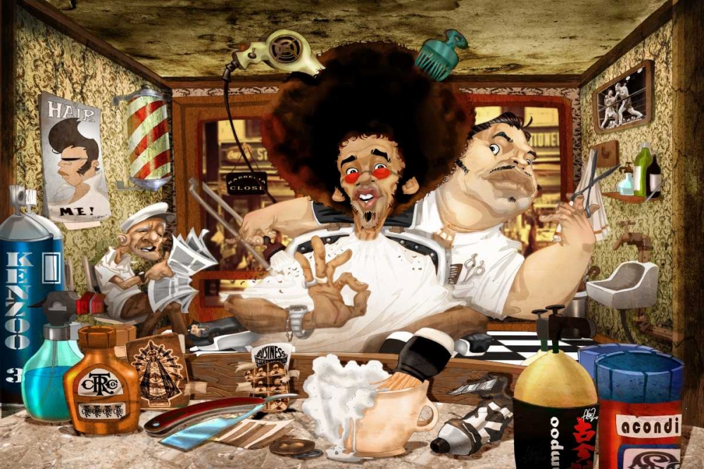 The Barbers Shop art print by A. - Perez, A. Alvez for $57.95 CAD