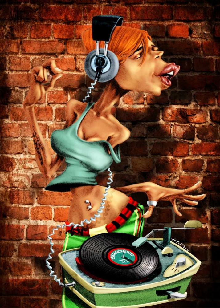 DJ-Moon art print by A. - Perez, A. Alvez for $57.95 CAD