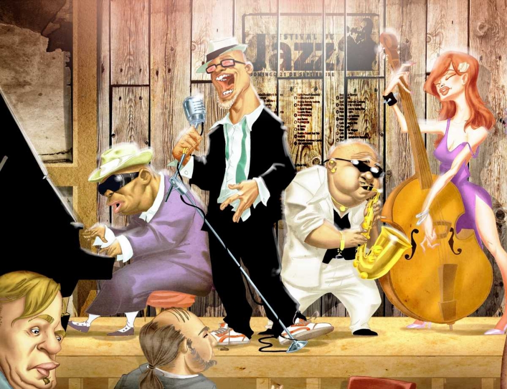 Musicians Jam Session art print by A. - Perez, A. Alvez for $57.95 CAD