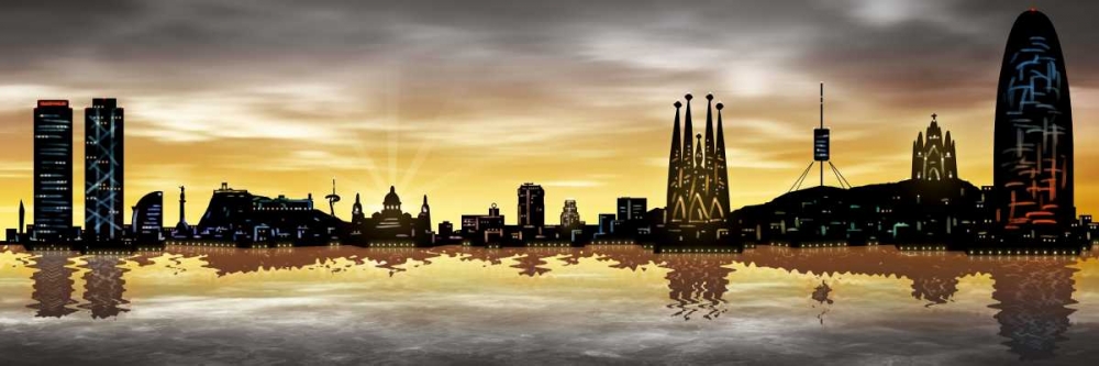 Skyline Barcelona 05 art print by Jose Ferriz for $57.95 CAD