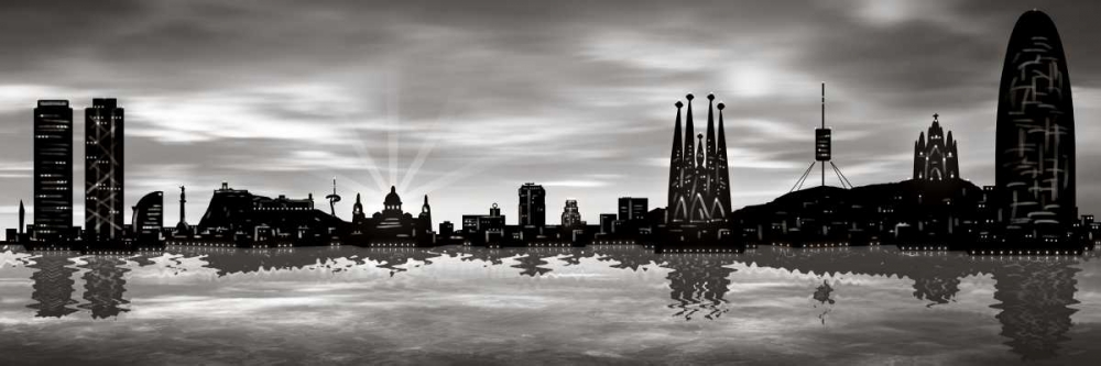 Skyline Barcelona 04 art print by Jose Ferriz for $57.95 CAD