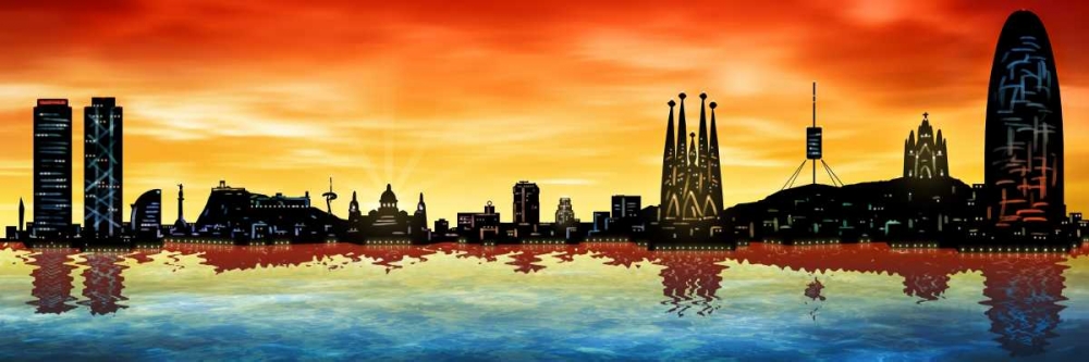 Skyline Barcelona 03 art print by Jose Ferriz for $57.95 CAD