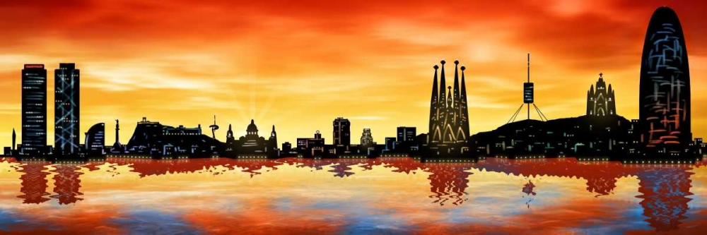 Skyline Barcelona 02 art print by Jose Ferriz for $57.95 CAD