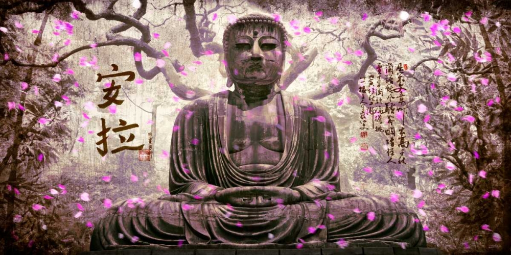 Buddha in tree lilac art print by Jose Ferriz for $57.95 CAD