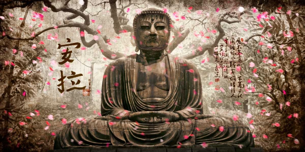 Buddha in tree silver art print by Jose Ferriz for $57.95 CAD