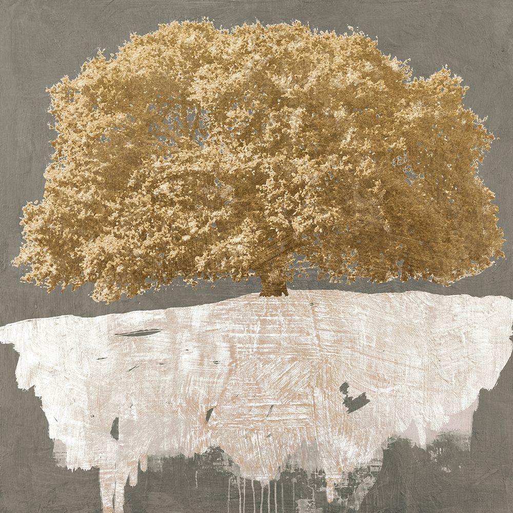 Golden Tree on Grey art print by Alessio Aprile for $57.95 CAD