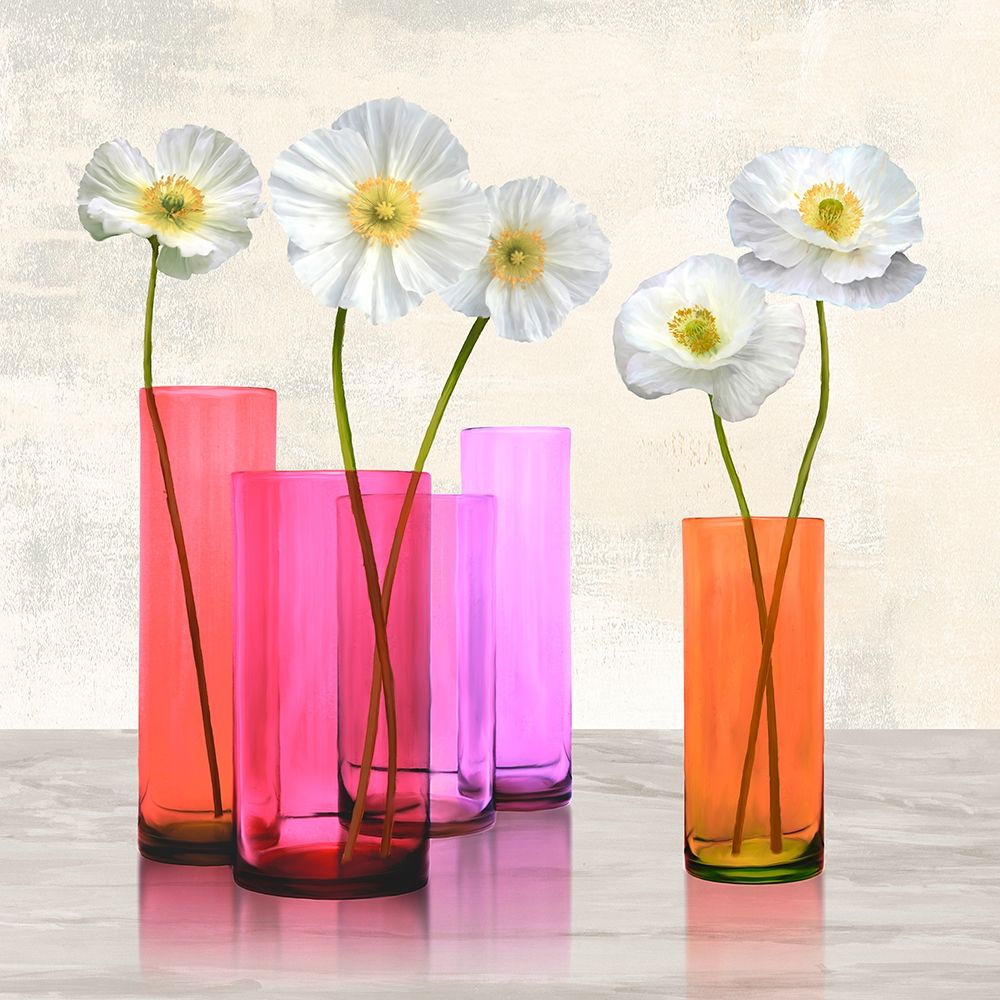 Poppies in crystal vases (Purple I) art print by Ann Cynthia for $57.95 CAD