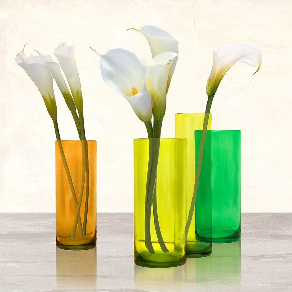 Callas in crystal vases I (detail) art print by Ann Cynthia for $57.95 CAD