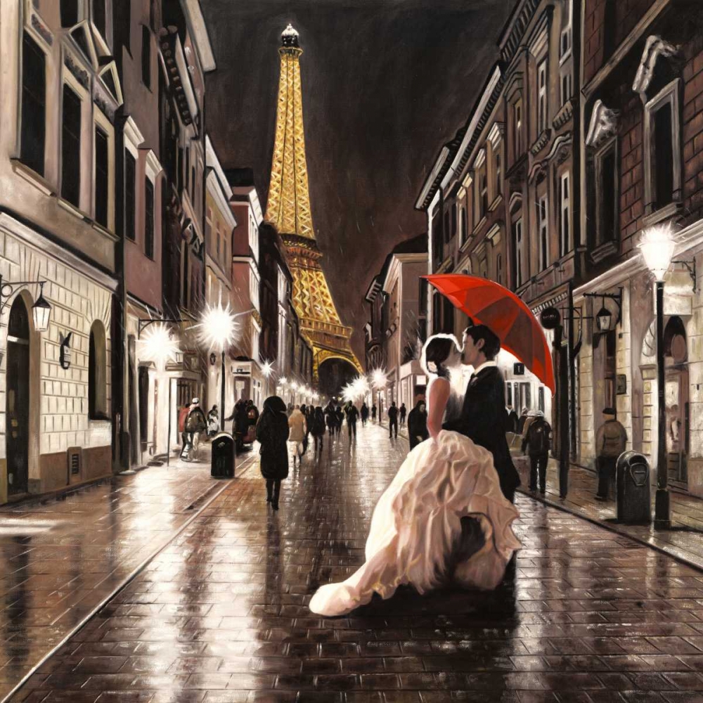 Kissing in Paris art print by Pierre Benson for $57.95 CAD