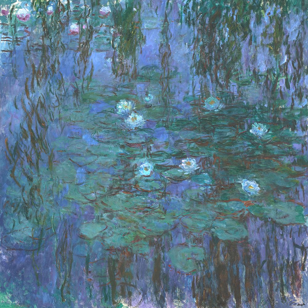 Blue Water Lilies, 1916-1919 art print by Claude Monet for $57.95 CAD