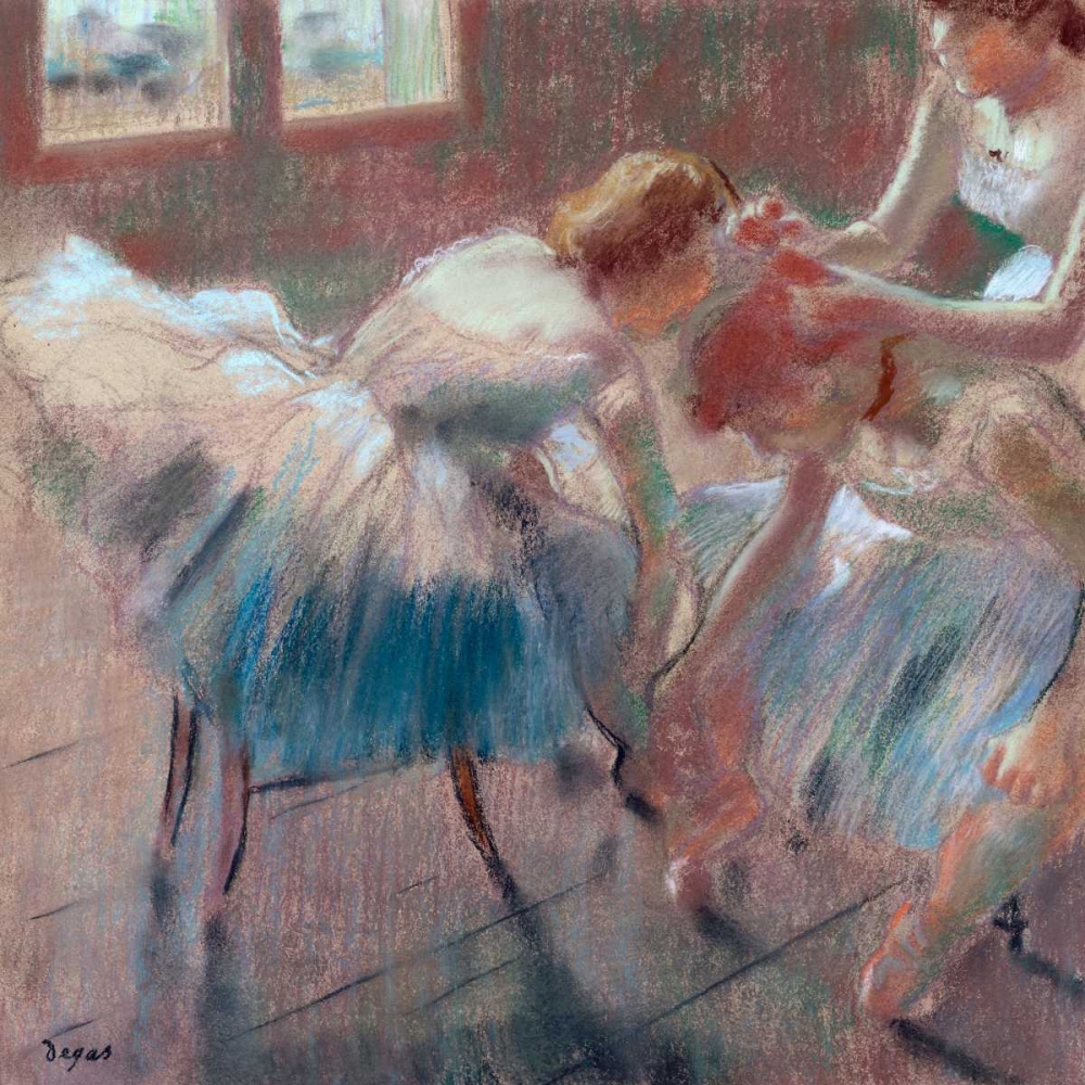 Three Dancers preparing for Class art print by Edgar Degas for $57.95 CAD