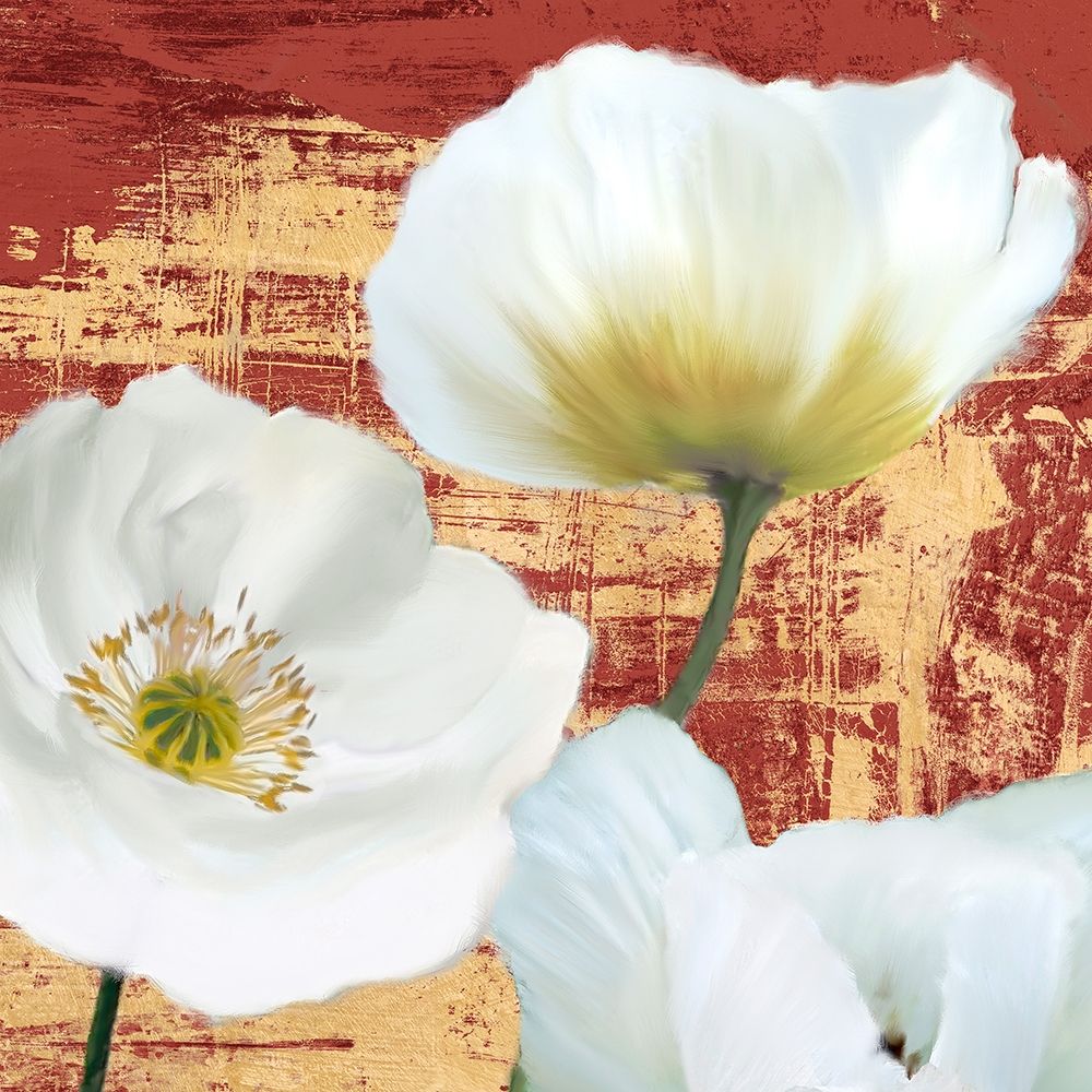 Washed Poppies (Red and Gold) II art print by Leonardo Sanna for $57.95 CAD