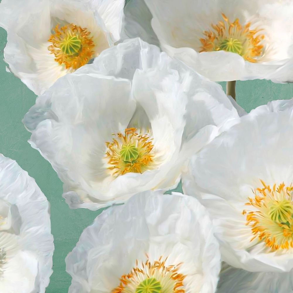 Poppies on Mint II art print by Leonardo Sanna for $57.95 CAD
