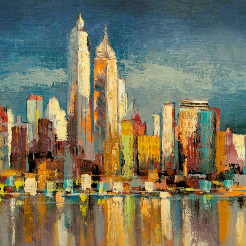 Manhattan Aqua- detail art print by Luigi Florio for $57.95 CAD