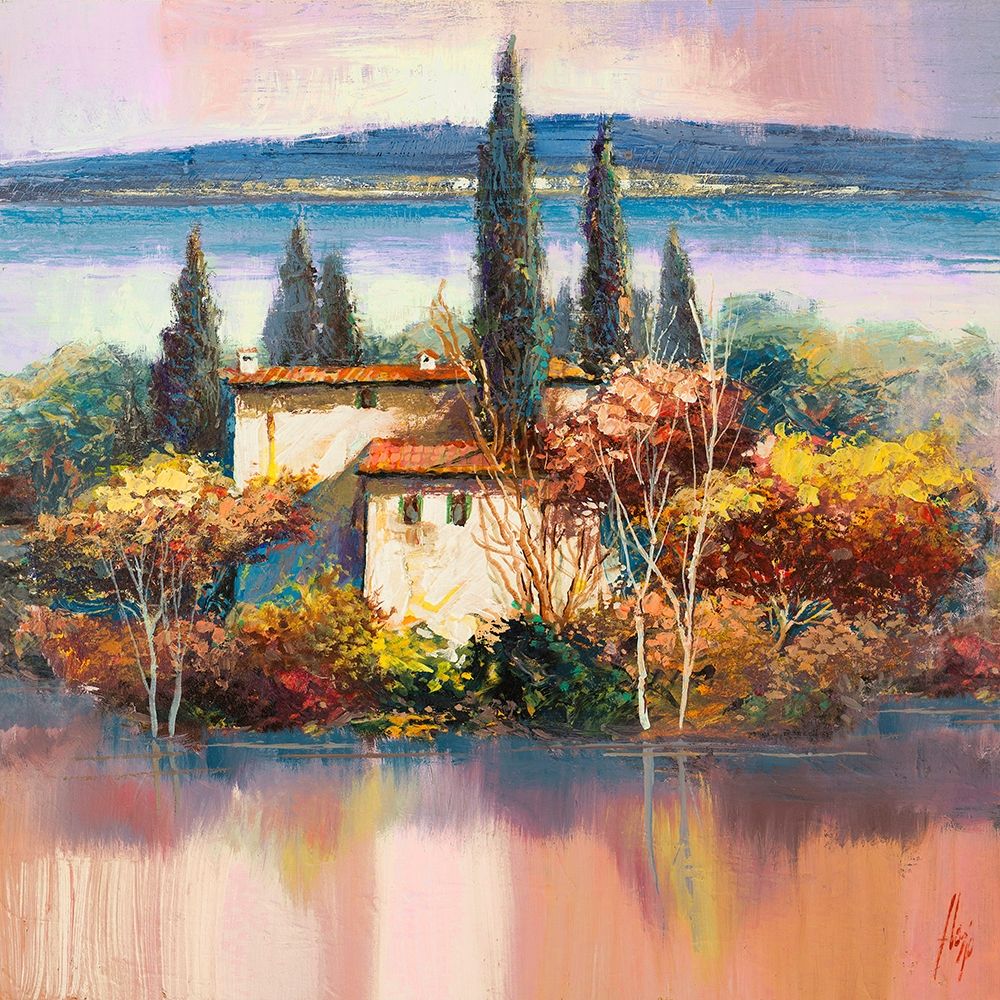 Case sul lago art print by Luigi Florio for $57.95 CAD