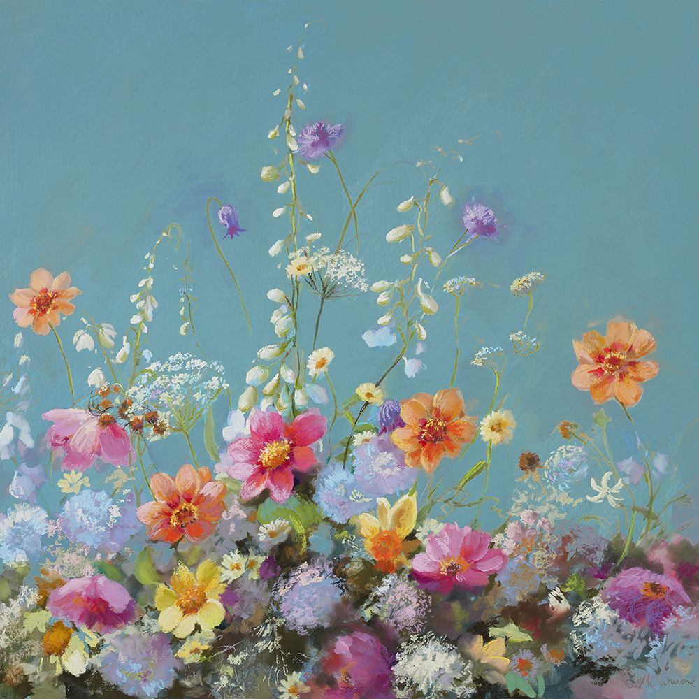 Treasures from my Garden Teal art print by Nel Whatmore for $57.95 CAD