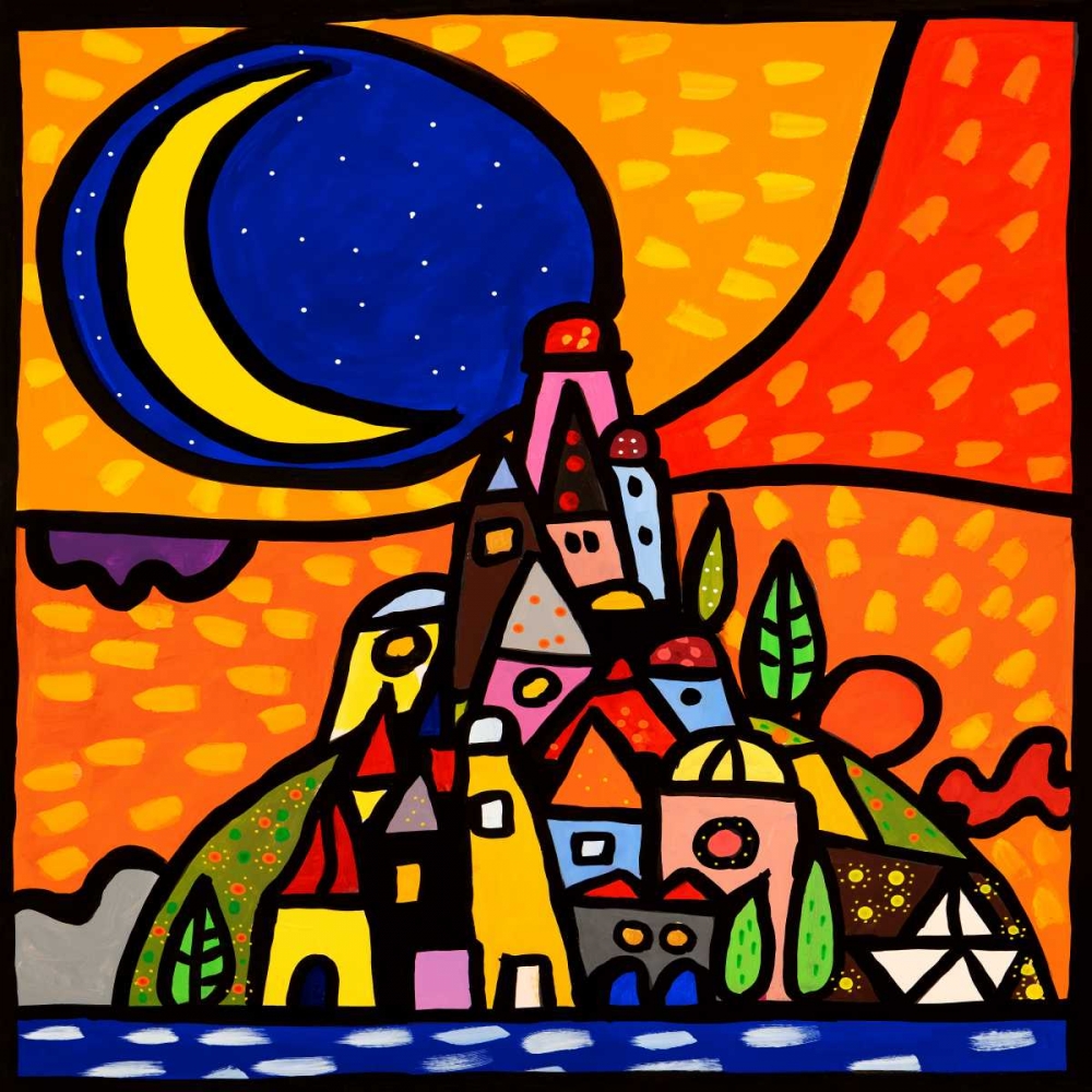 Luna sulla collina art print by Wallas for $57.95 CAD
