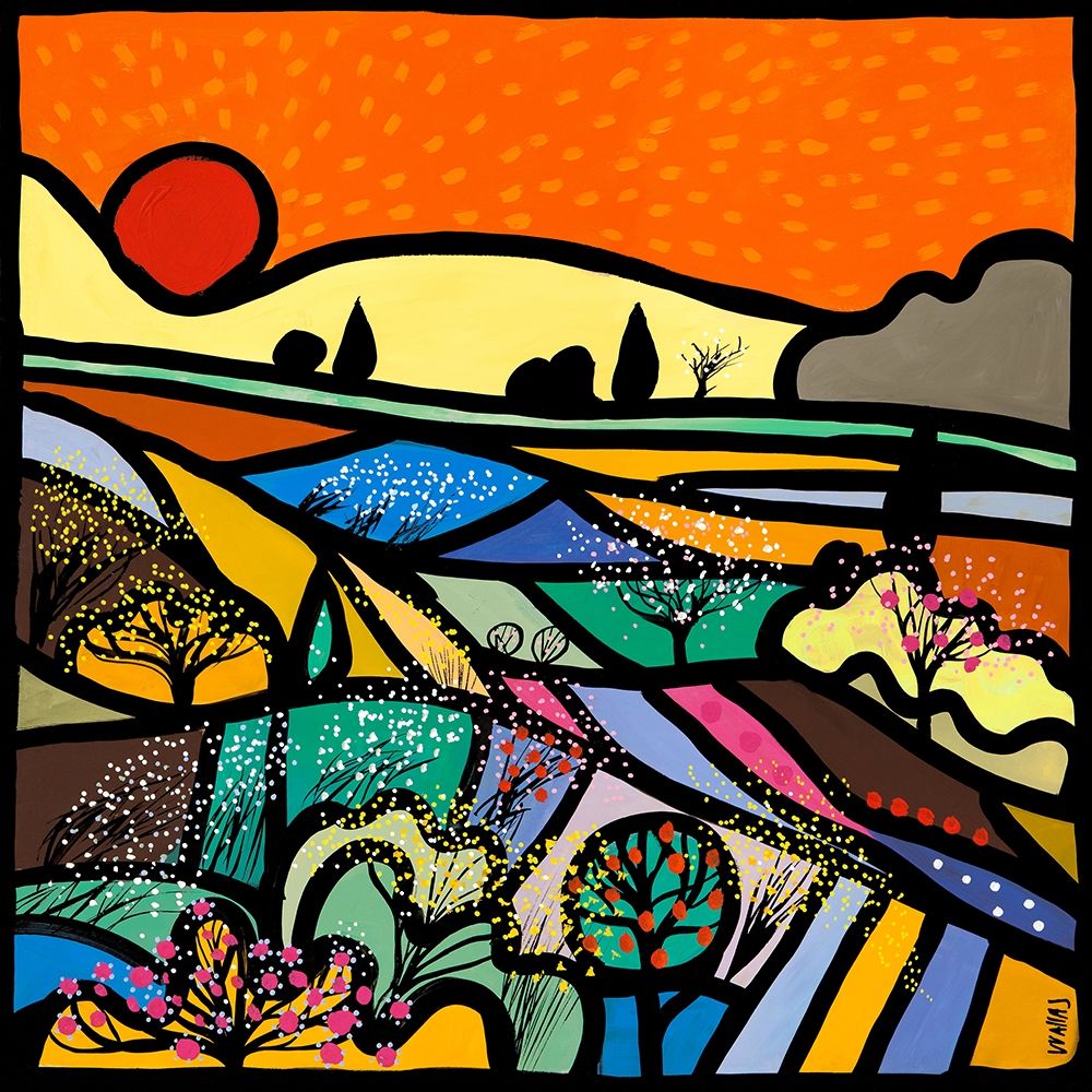Lavender Fields at Sunset art print by Wallas for $57.95 CAD
