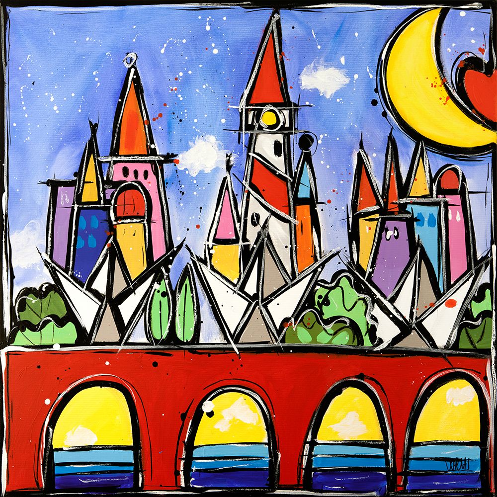 Ponte rosso art print by Wallas for $57.95 CAD