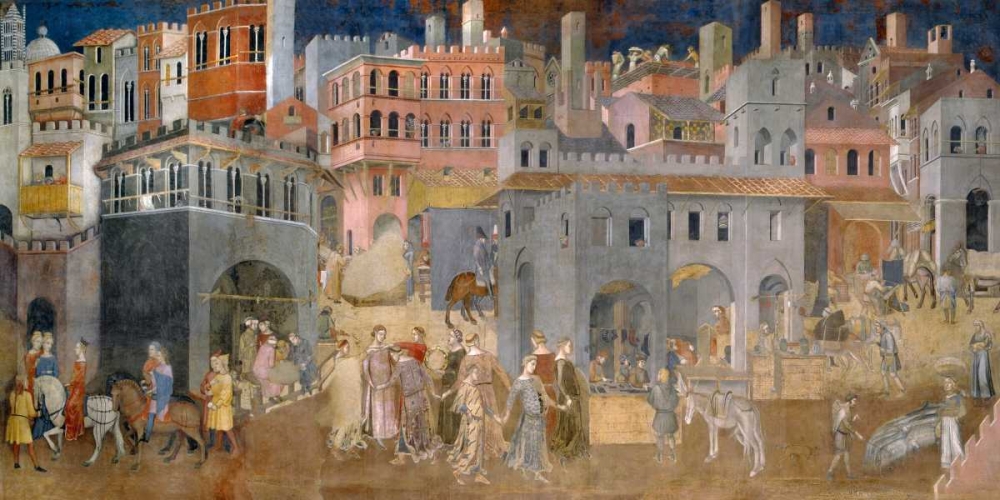 Effetti del Buon Governo in citta art print by Ambrogio Lorenzetti for $57.95 CAD