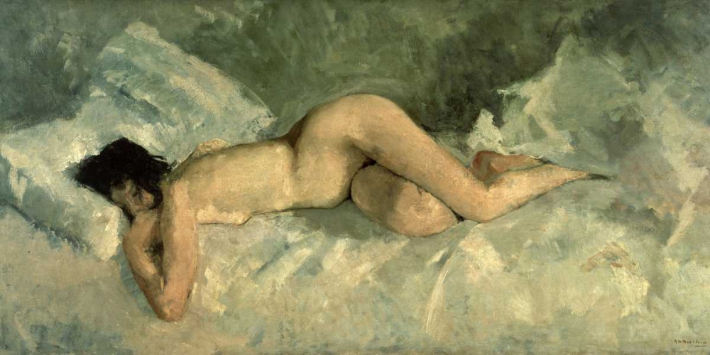 Reclining nude art print by George Hendrik Breitner for $57.95 CAD