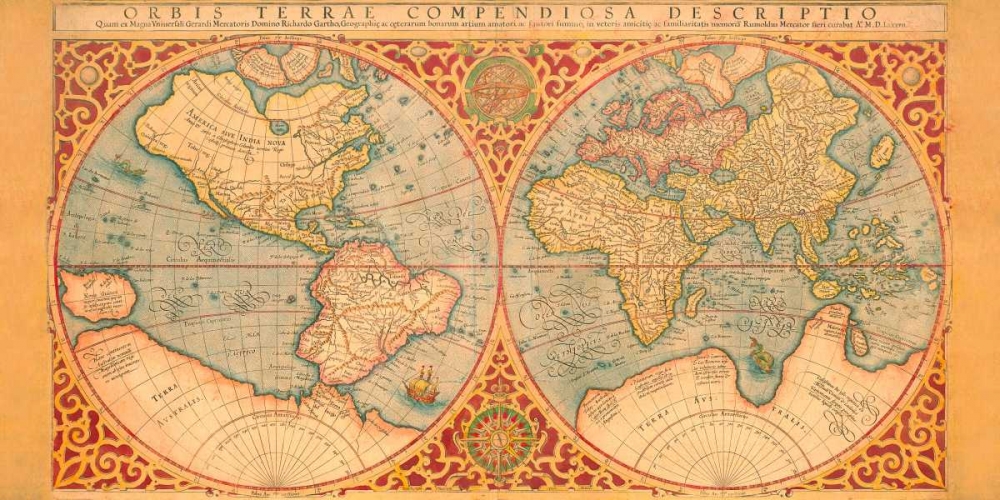 Orbis Terrae Compendiosa Descriptio 1587 art print by Anonymous for $57.95 CAD