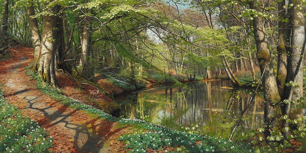 A spring day in the forest art print by Peder Mork Monsted for $57.95 CAD