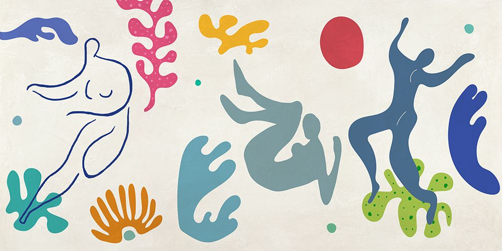 Playing in the Waves (detail) art print by Atelier Deco for $57.95 CAD