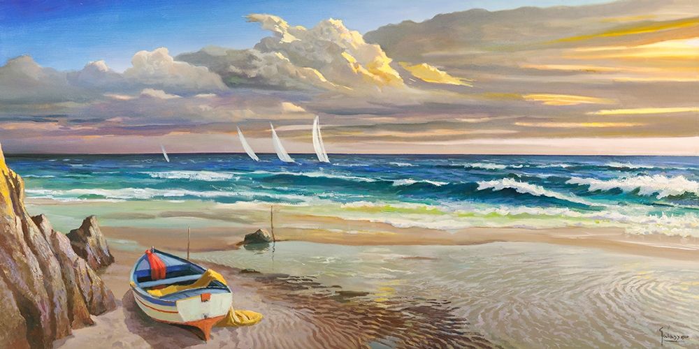 Tramonto sulla battigia art print by Adriano Galasso for $57.95 CAD
