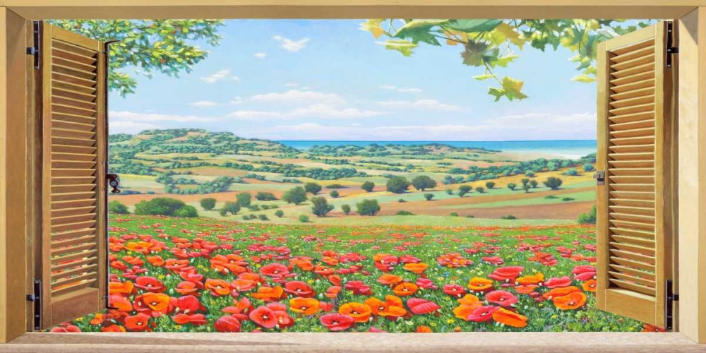 Finestra su campo di papaveri art print by Andrea Del Missier for $57.95 CAD