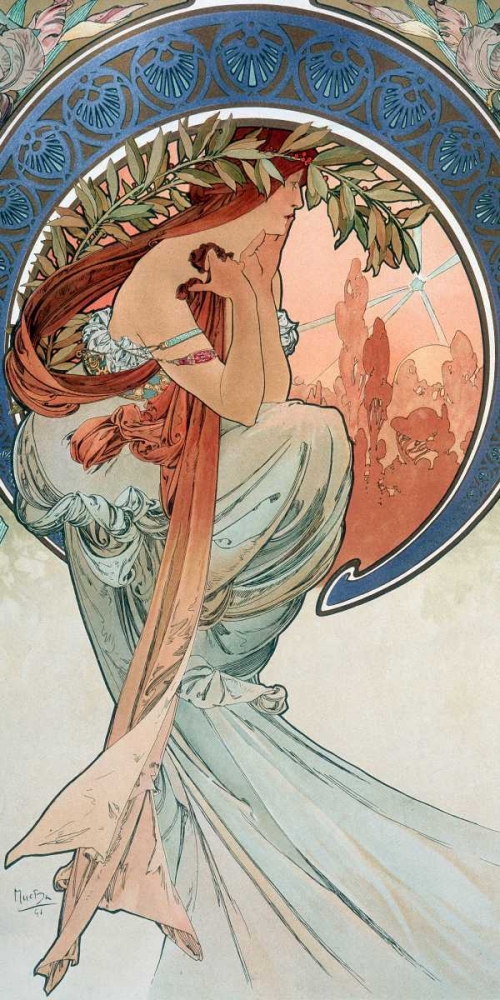 La-poesie art print by Alphonse Mucha for $57.95 CAD