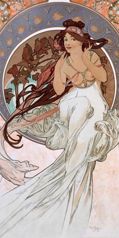 La-musique art print by Alphonse Mucha for $57.95 CAD