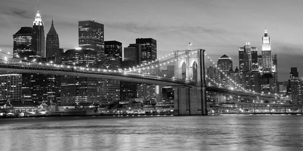 Brooklyn Bridge at Night art print by Anonymous for $57.95 CAD