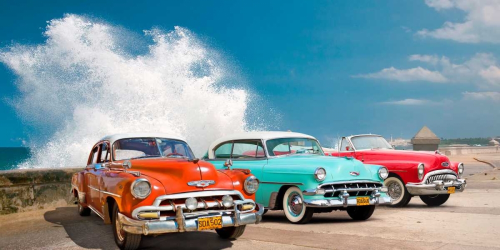 Cars in Avenida de Maceo- Havana- Cuba art print by Pangea Images for $57.95 CAD